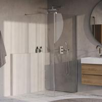 BRAUER Oblivion inloopdouche helder glas 100x200 met zijwand 30 incl. glascoating chroom - thumbnail