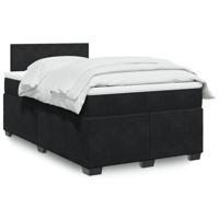 Boxspring met matras fluweel zwart 120x200 cm - thumbnail