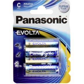 Panasonic Evolta C-alkalinebatterijen, LR14, 2 stuks, 1,5 V, premium batterij met bijzonder langdurige energie, alkalinebatterij