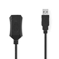Actieve USB 2.0-Verlengkabel | A Male - A Female | 5,0 m | Zwart - thumbnail