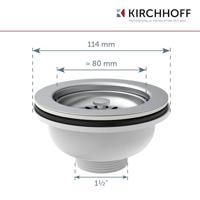 Kirchhoff Kunststof korfventiel, 1 1/2" ET, roestvrijstalen ventielbeker en zeef Ø114 mm - 98835240 - thumbnail