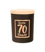 Geurkaars klein roze/zwart - 70 jaar - thumbnail