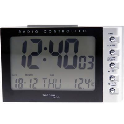 Techno Line WT 188 Wekker Zendergestuurd Zilver, Zwart Alarmtijden 1