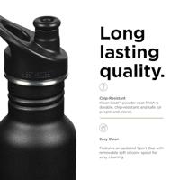 Klean Kanteen classic narrow drinkfles met sportcap - 532ml - rvs - zwart - thumbnail
