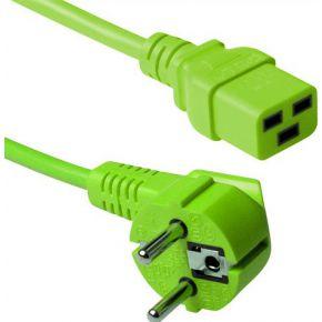 ACT AK5175 Netsnoer Schuko CEE 7/7 male (haaks) | C19 | Groen | 60 cm
