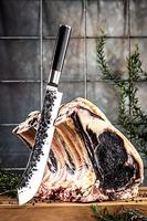 Slagersmes - GESMEED - SEBRA - Japans 440C staal - Dalbergia houten handvat - L 25,5 cm - thumbnail