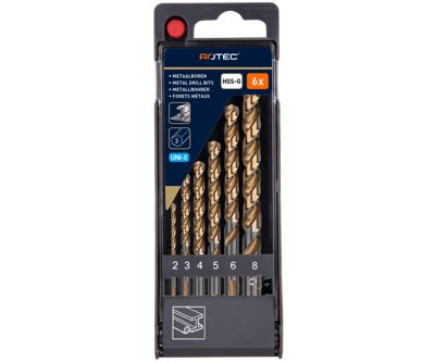 Rotec Spiraalborenset | 107 | DIN 338 | Type UNI-X | 6-dlg | ø2-8 - 900.1027