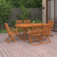 7-delige Tuinset 180x90x75 cm massief acaciahout - thumbnail