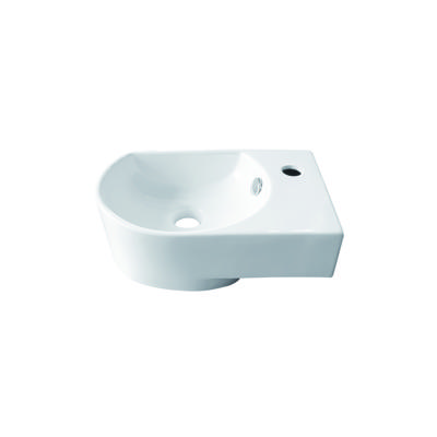 Fontein VM Go Flexy Rechts 41x27x14.2 cm Porselein Glans Wit Met Overloop Go by Van Marcke