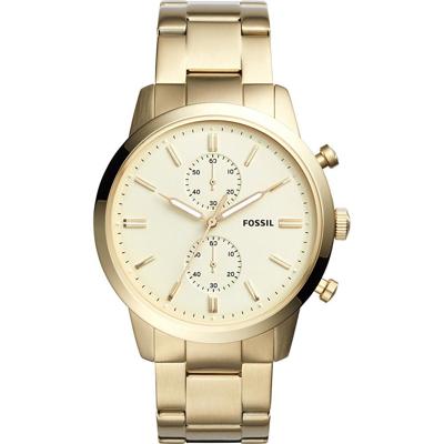 Fossil goudkleurig roestvrij staal Townsman chronograaf horloge FSFS5348 Fossil goudkleurig roestvrij staal Townsman chronograaf horloge FSFS5348