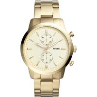 Fossil goudkleurig roestvrij staal Townsman chronograaf horloge FSFS5348 - thumbnail