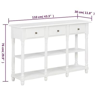 Wandtafel 110x30x76 cm bewerkt hout wit