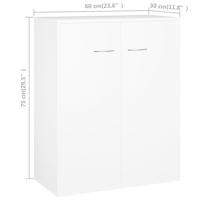 Dressoir 60x30x75 cm spaanplaat wit - thumbnail