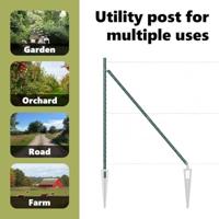 VidaXL Afrasteringspaal 13 pcs groen staal - thumbnail