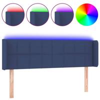 Hoofdbord LED 147x16x78/88 cm stof blauw - thumbnail