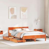 Bed met matras massief grenenhout wasbruin 140x190 cm - thumbnail