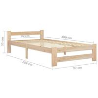 Bedframe massief grenenhout 90x200 cm - thumbnail