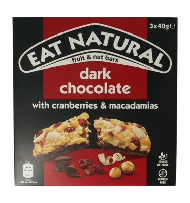 Pure chocolate cranberry macadamia 3 x 40 gram 120 Gram