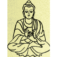 Sticker Buddha Zwart - thumbnail