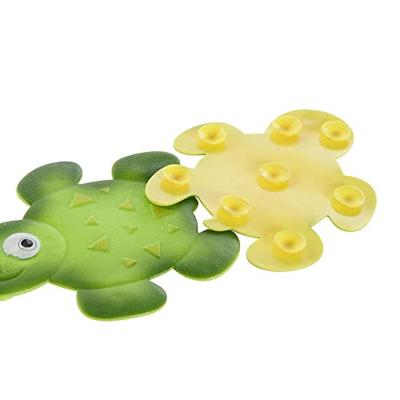 Badkleed DKD Home Decor 11,5 x 1 x 10 cm Groen Geel Kinderen Schildpad PVC 10 cm (2 Stuks)