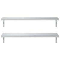 Wandschappen 2 st 100x30 cm roestvrijstaal zilverkleurig - thumbnail