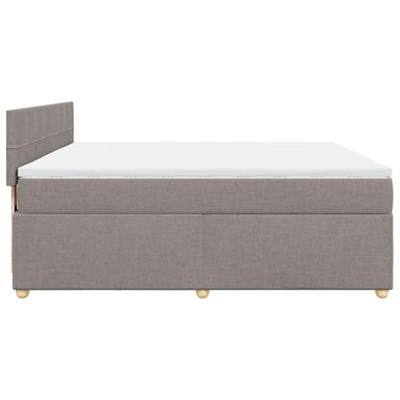 Boxspring met matras stof taupe 180x200 cm