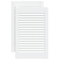 Kastdeuren met lamellen 2 st 61,5x39,4 cm grenenhout wit - thumbnail