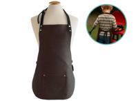 Kinderschort leer - Leertheorie - handgemaakt - speel/bbq schort - lichtbruin - thumbnail