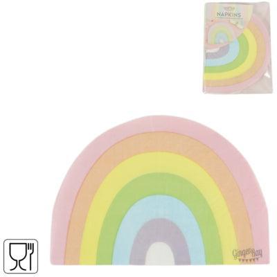 Pic Servetten pastel regenboogkleuren 23 cm 16 stuks | 20 stuks