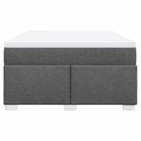 Boxspring met matras stof donkergrijs 140x190 cm - thumbnail