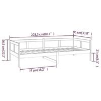 Slaapbank massief grenenhout 80x200 cm - thumbnail
