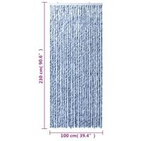 VidaXL Vliegengordijn 100x230 cm chenille blauw en wit - thumbnail