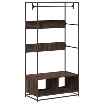 VidaXL Kledingkast 90x50x180 cm bewerkt hout bruin eikenkleurig