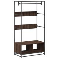 VidaXL Kledingkast 90x50x180 cm bewerkt hout bruin eikenkleurig - thumbnail