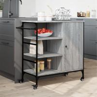 Keukentrolley 87,5x38,5x84,5 cm bewerkt hout grijs sonoma eiken - thumbnail