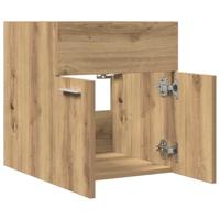 Wastafelkast 41x38,5x46 cm bewerkt hout artisanaal eikenkleur - thumbnail
