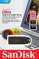 SanDisk ultra usb 3.0 32 gb usb-stick (zwart/rood, sdcz48-032g-u46) - thumbnail