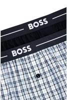Hugo Boss Boxers wijd 2-pack effen-ruit blauw - thumbnail
