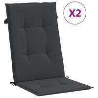 Tuinstoelen 2 st verstelbaar met kussens massief teakhout - thumbnail