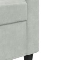 2-delige Loungeset met kussens en bolsters fluweel lichtgrijs - thumbnail