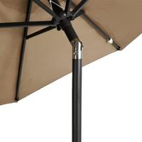 VidaXL Parasol met stalen paal 225x225x212 cm taupe - thumbnail