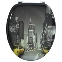Toiletbril van MDF met New York dessin - thumbnail