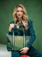 Pip Studio Tilda Tote Bag Medium Streep Groen - thumbnail