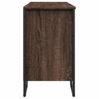 Wastafelkast 91x35x60 cm bewerkt hout bruin eikenkleurig - thumbnail