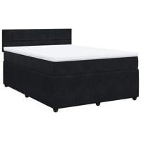 Boxspring met matras fluweel zwart 140x190 cm - thumbnail