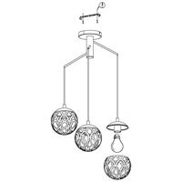 Eglo Decoratieve hanglampMirtazza 3-lichts zwart met creme - 99073 - thumbnail