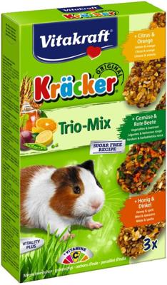 Trio Mix honing/spelt-groente/biet-citrus/sinaasappel-kracker cavia 3in1 Gebr. de Boon Vitakraft - Vitakraft