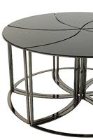 J-Line tafel Tornado - metaal|glas - zwart - set van 6 - thumbnail