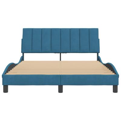 Bedframe zonder matras "Hanko" fluweel blauw 120x200 cm