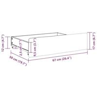 Opberglades bed 2 st bewerkt hout en fluweel donkergrijs - thumbnail